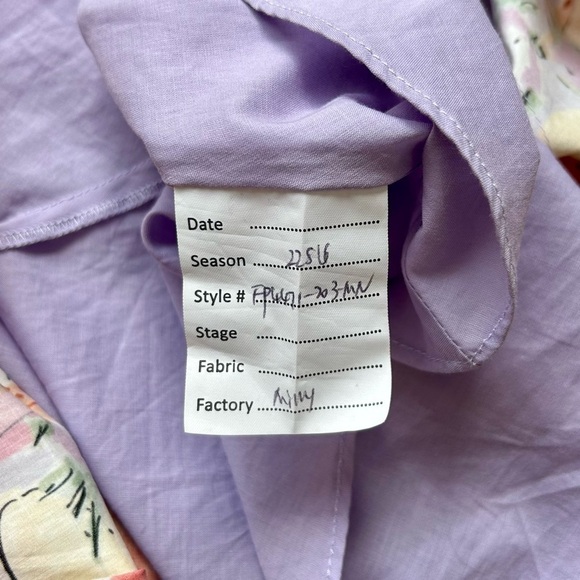 Fame and Partners Aidan Puff Sleeve Mini Dress Tropical Lilac Fruit Print Size 2 - Picture 11 of 11